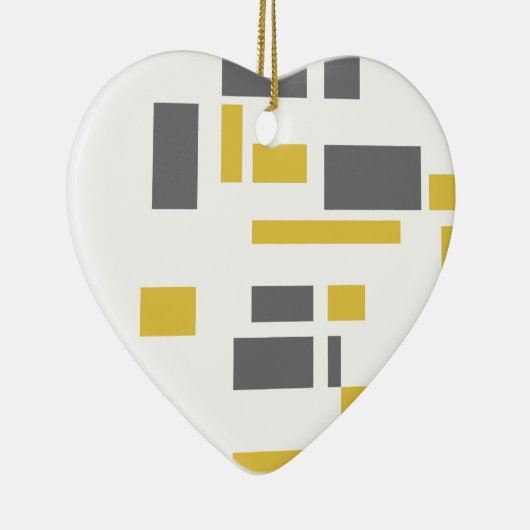 Modern, simpel, cool geometric yellow gray pattern keramisch ornament (Rechts)