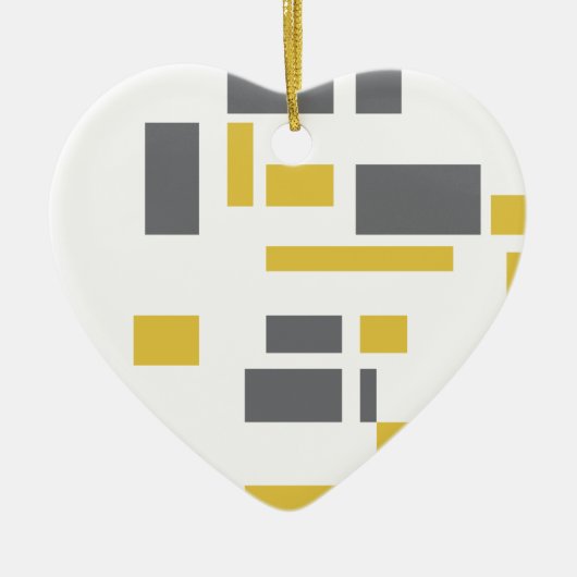 Modern, simpel, cool geometric yellow gray pattern keramisch ornament (Voorkant)