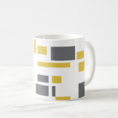 Modern, simpel, cool geometric yellow gray pattern koffiemok (Voorkant rechts)