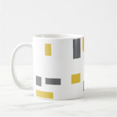 Modern, simpel, cool geometric yellow gray pattern koffiemok (Links)