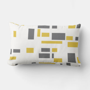 Modern, simpel, cool geometric yellow gray pattern kussen