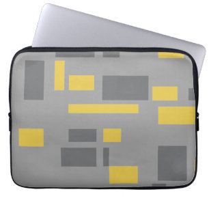 Modern, simpel, cool geometric yellow gray pattern laptop sleeve