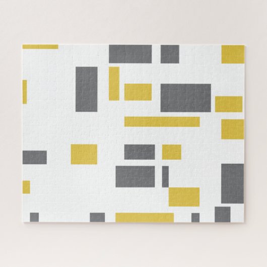 Modern, simpel, cool geometric yellow gray pattern legpuzzel (Horizontaal)