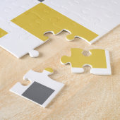 Modern, simpel, cool geometric yellow gray pattern legpuzzel (Zijkant)