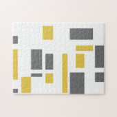 Modern, simpel, cool geometric yellow gray pattern legpuzzel (Horizontaal)