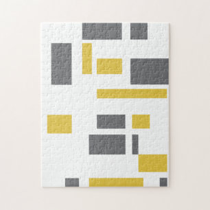 Modern, simpel, cool geometric yellow gray pattern legpuzzel