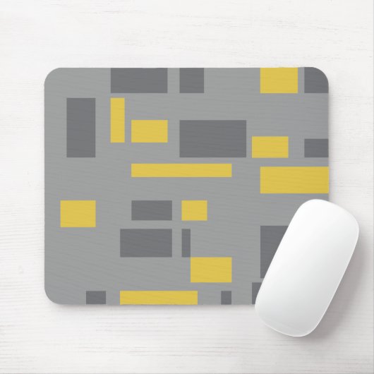 Modern, simpel, cool geometric yellow gray pattern muismat (Met muis)