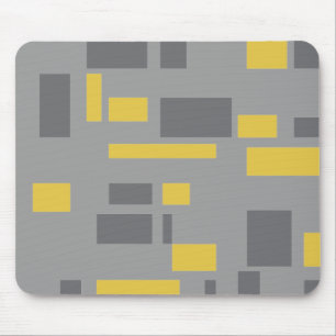 Modern, simpel, cool geometric yellow gray pattern muismat