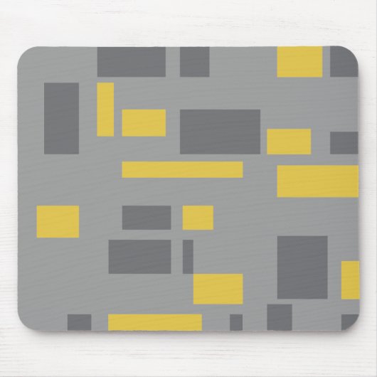 Modern, simpel, cool geometric yellow gray pattern muismat (Voorkant)