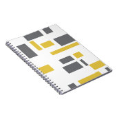 Modern, simpel, cool geometric yellow gray pattern notitieboek (Rechterzijde)