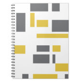 Modern, simpel, cool geometric yellow gray pattern notitieboek (Voorkant)