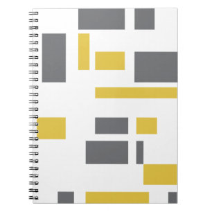 Modern, simpel, cool geometric yellow gray pattern notitieboek