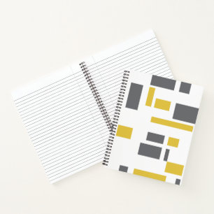 Modern, simpel, cool geometric yellow gray pattern notitieboek