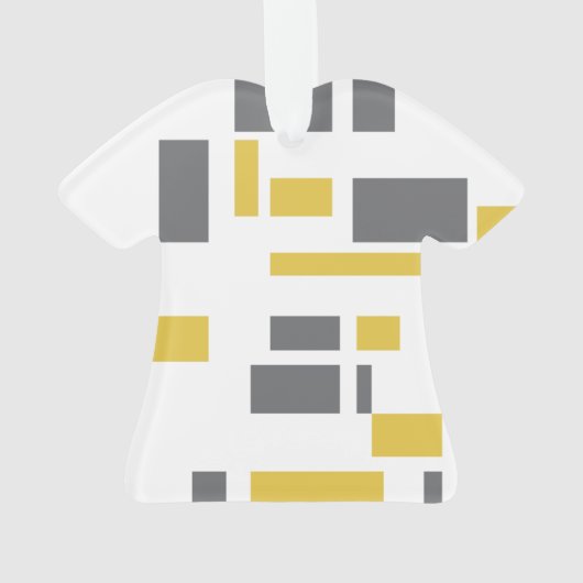 Modern, simpel, cool geometric yellow gray pattern ornament (achterkant)