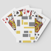 Modern, simpel, cool geometric yellow gray pattern pokerkaarten (Achterkant)