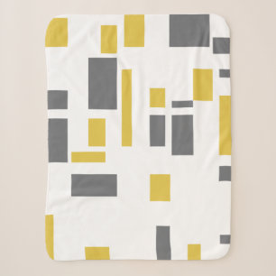 Modern, simpel, cool geometric yellow gray pattern sherpa deken
