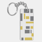 Modern, simpel, cool geometric yellow gray pattern sleutelhanger (Voorkant Links)