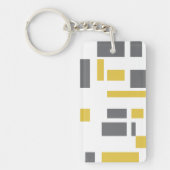Modern, simpel, cool geometric yellow gray pattern sleutelhanger (Voorkant)