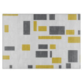 Modern, simpel, cool geometric yellow gray pattern snijplank (Voorkant)