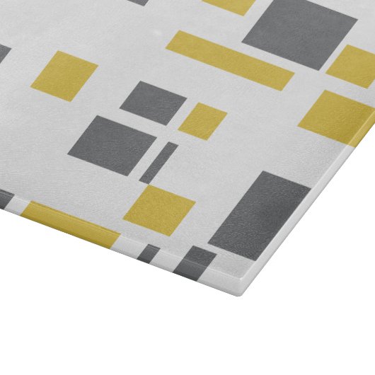 Modern, simpel, cool geometric yellow gray pattern snijplank (Hoek)