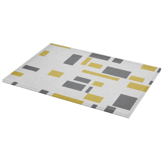 Modern, simpel, cool geometric yellow gray pattern snijplank (Hoek)