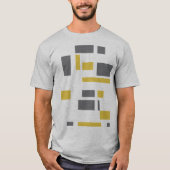 Modern, simpel, cool geometric yellow gray pattern t-shirt (Voorkant)