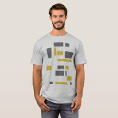 Modern, simpel, cool geometric yellow gray pattern t-shirt (Voorkant volledig)