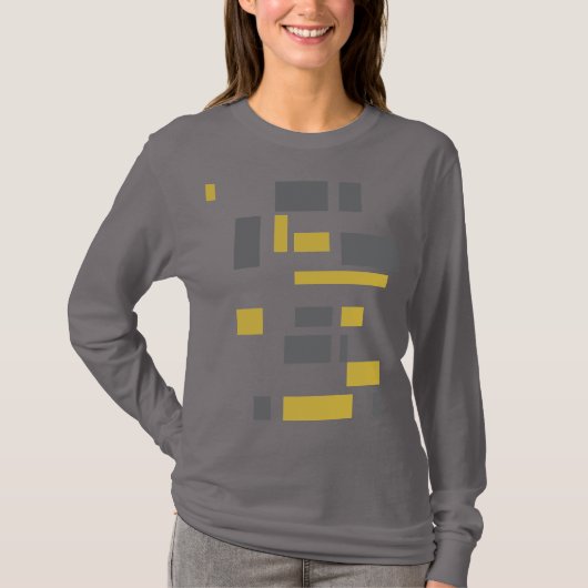 Modern, simpel, cool geometric yellow gray pattern t-shirt (Voorkant)