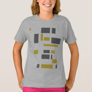Modern, simpel, cool geometric yellow gray pattern t-shirt