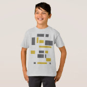 Modern, simpel, cool geometric yellow gray pattern t-shirt (Voorkant volledig)
