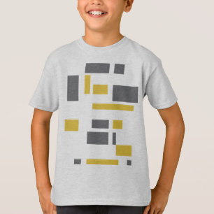 Modern, simpel, cool geometric yellow gray pattern t-shirt