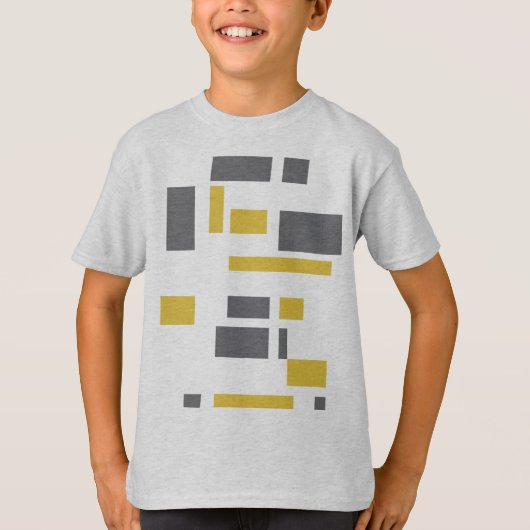Modern, simpel, cool geometric yellow gray pattern t-shirt (Voorkant)