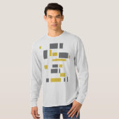 Modern, simpel, cool geometric yellow gray pattern t-shirt (Voorkant volledig)