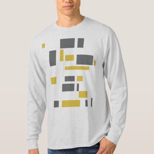 Modern, simpel, cool geometric yellow gray pattern t-shirt (Voorkant)