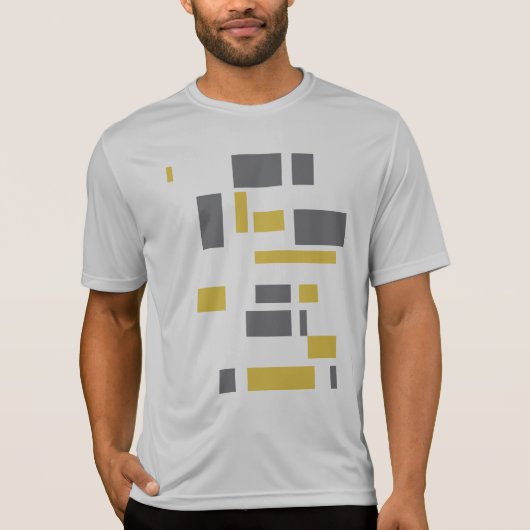 Modern, simpel, cool geometric yellow gray pattern t-shirt (Voorkant)