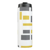 Modern, simpel, cool geometric yellow gray pattern thermosbeker (Voorkant)
