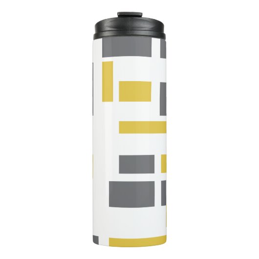 Modern, simpel, cool geometric yellow gray pattern thermosbeker (Voorkant)