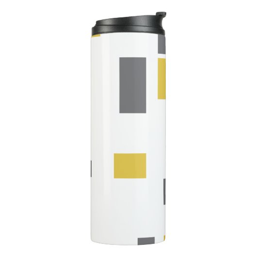 Modern, simpel, cool geometric yellow gray pattern thermosbeker (Gedraaid links)