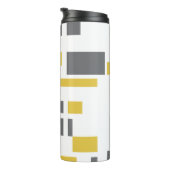 Modern, simpel, cool geometric yellow gray pattern thermosbeker (Geroteerd rechts)