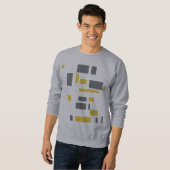Modern, simpel, cool geometric yellow gray pattern trui (Voorkant volledig)