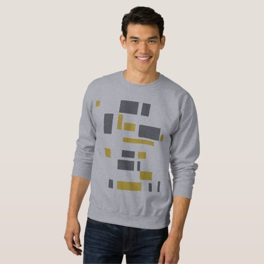 Modern, simpel, cool geometric yellow gray pattern trui (Voorkant volledig)