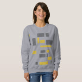 Modern, simpel, cool geometric yellow gray pattern trui (Voorkant volledig)