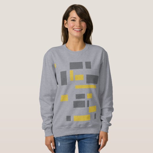 Modern, simpel, cool geometric yellow gray pattern trui (Voorkant volledig)