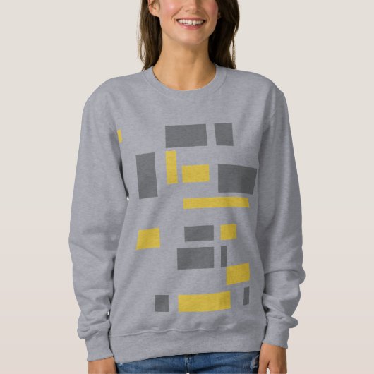 Modern, simpel, cool geometric yellow gray pattern trui (Voorkant)