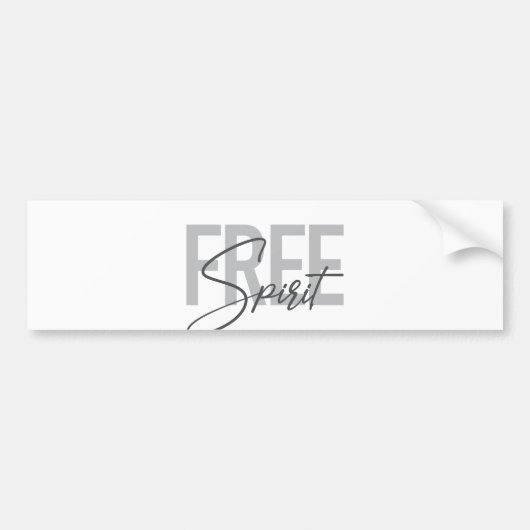 Modern, simpel, cool typography of Free Spirit Bumpersticker (Voorkant)