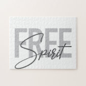 Modern, simpel, cool typography of Free Spirit Legpuzzel (Horizontaal)