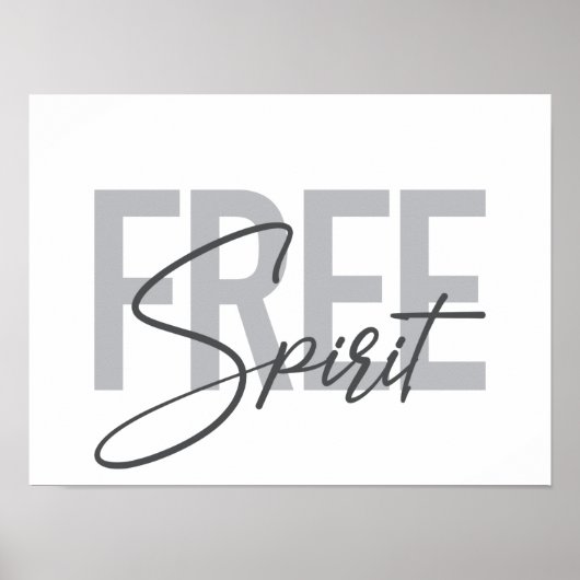 Modern, simpel, cool typography of Free Spirit Poster (Voorkant)