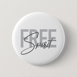 Modern, simpel, cool typography of Free Spirit Ronde Button 5,7 Cm
