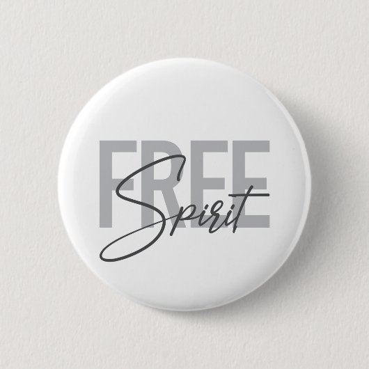 Modern, simpel, cool typography of Free Spirit Ronde Button 5,7 Cm (Voorkant)