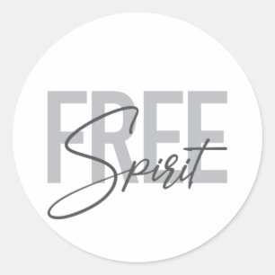 Modern, simpel, cool typography of Free Spirit Ronde Sticker